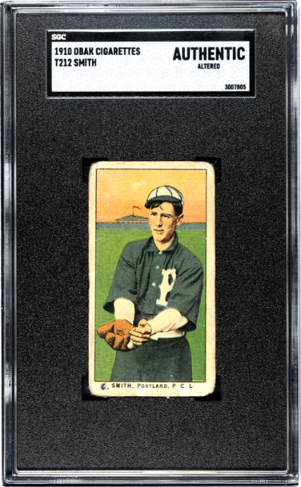 1909 T212 JOSEPH SMITH NNO A OBAK SGC A BASEBALL PORTLAND BEAVERS