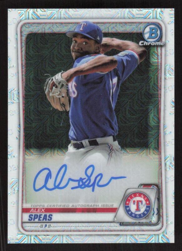 2020 BOWMAN CHROME ALEX SPEAS BCMA-AS MINT RC MOJO AUTOGRAPH TEXAS RANGERS