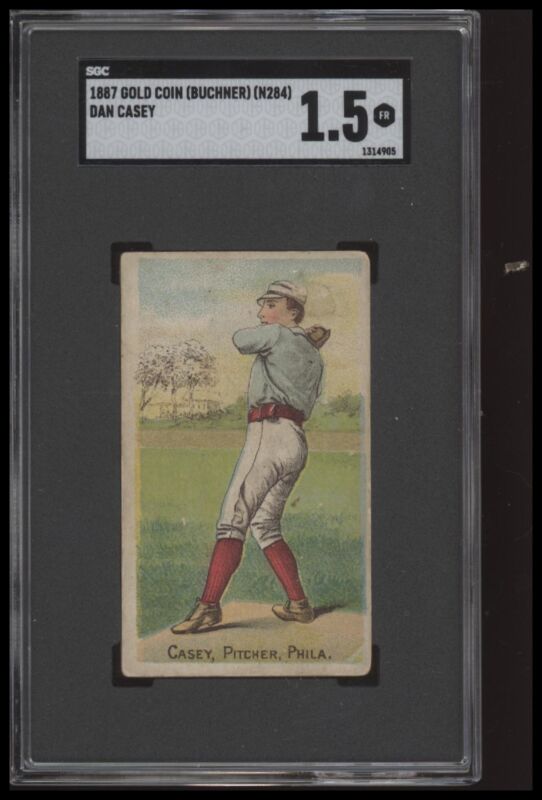 1887 BUCHNER GOLD COIN DAN CASEY FAIR N284 SGC 1.5 BASEBALL PHILADELPHIA QUAKERS