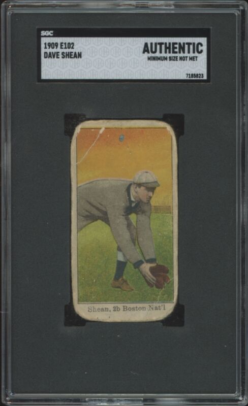 1909 E102 DAVE SHEAN NNO POOR SGC A BASEBALL BOSTON DOVES