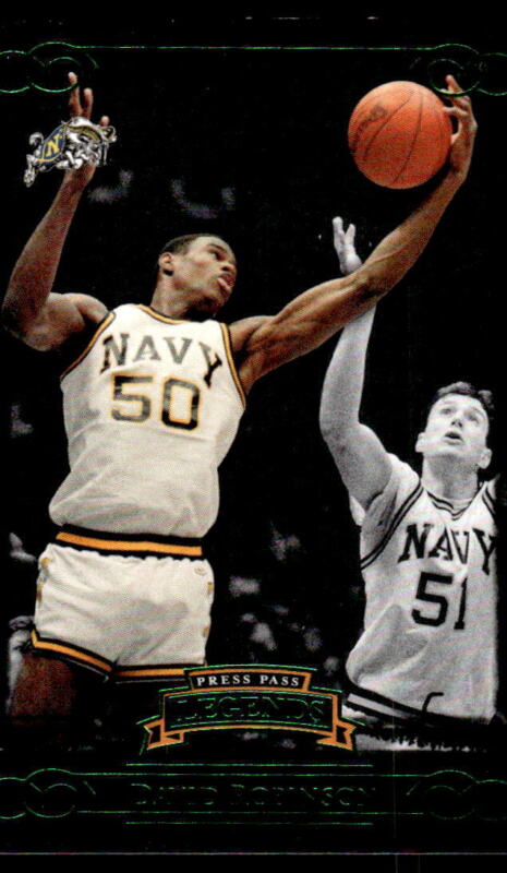 2008 PRESS PASS LEGENDS DAVID ROBINSON 49 MINT GREEN 21/25 NAVY MIDSHIPMEN