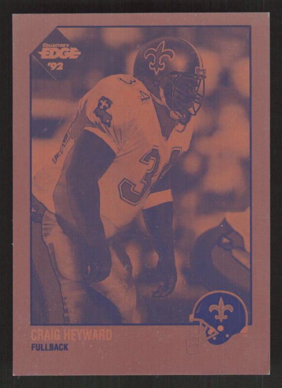 1992 COLLECTOR'S EDGE CRAIG HEYWARD 111 MINT PRESS PLATE 1/1 NEW ORLEANS SAINTS