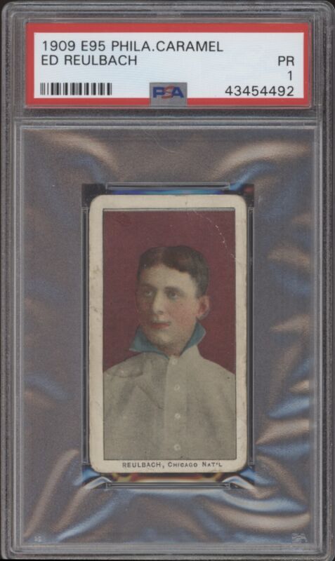 1909 E95 ED REULBACH 25 POOR PHILADELPHIA CARAMEL PSA 1 BASEBALL CHICAGO CUBS