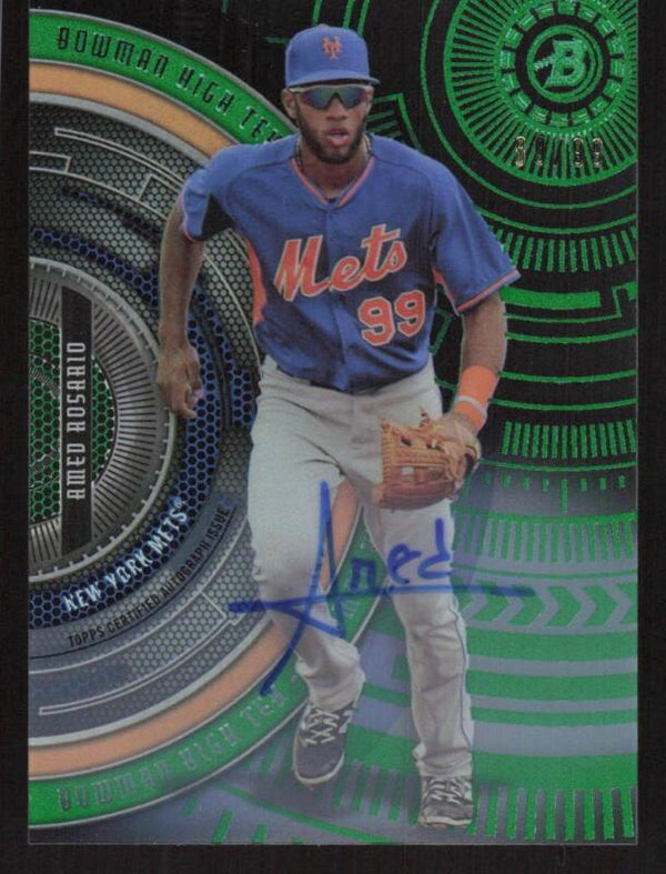 2017 BOWMAN HIGH TEK AMED ROSARIO BHT-AR AUTOGRAPHS GREEN RAINBOW 89/99 METS