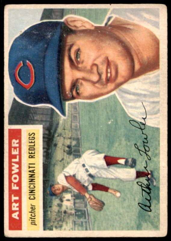 1956 TOPPS ART FOWLER 47 VG BASEBALL CINCINNATI REDS