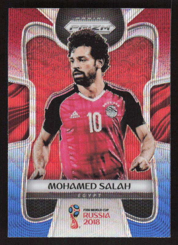 2018 PANINI PRIZM WORLD CUP MOHAMED SALAH 54 RED & BLUE WAVE PRIZM SOCCER EGYPT