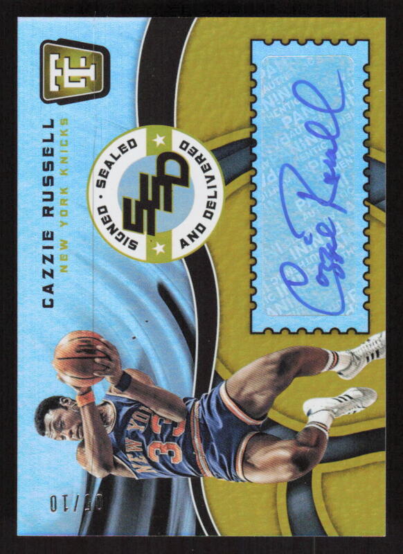 2017 PANINI TOTALLY CERTIFIED CAZZIE RUSSELL SSD-CR AUTOGRAPH GOLD 5/10 KNICKS