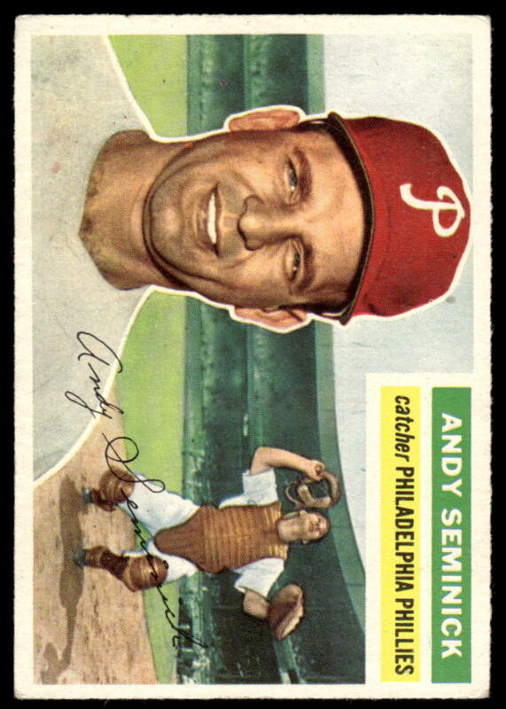 1956 TOPPS ANDY SEMINICK 296 VG-EX BASEBALL PHILADELPHIA PHILLIES