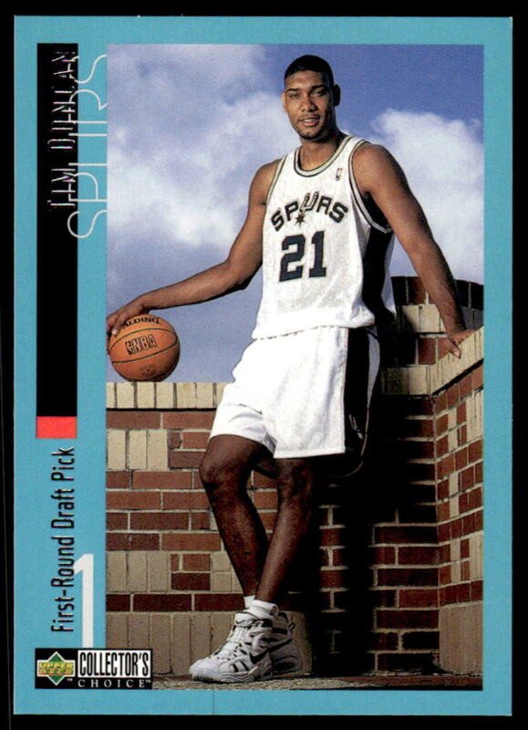 1997 COLLECTOR'S CHOICE TIM DUNCAN 1 MINT DRAFT TRADE BLUE SAN ANTONIO SPURS