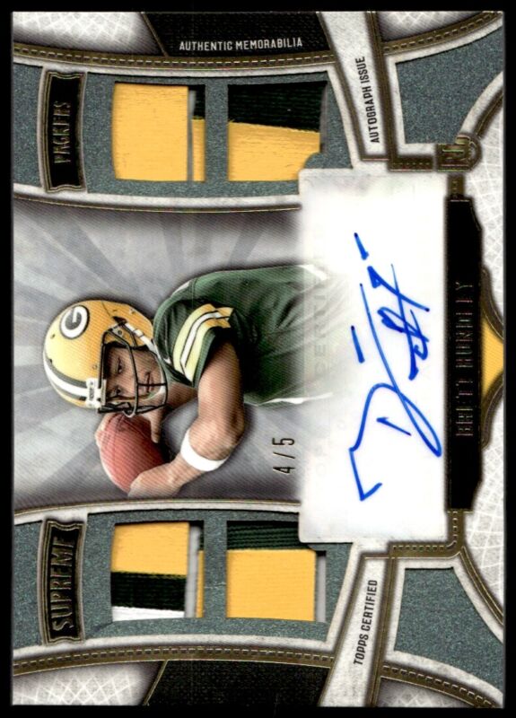 2015 TOPPS SUPREME BRETT HUNDLEY SUPREME AUTO QUAD RELIC GREEN RC RPA /5 PACKERS