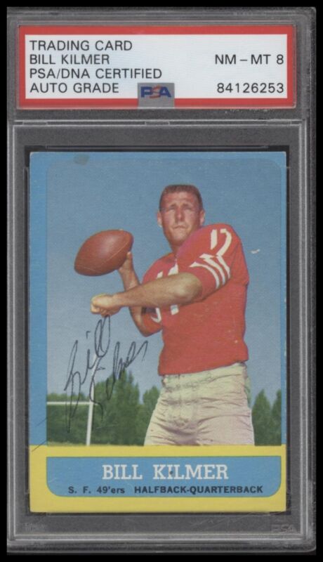 1963 TOPPS BILL KILMER 136 NRMT-MT AUTOGRAPH PSA 8 FOOTBALL SAN FRANCISCO 49ERS