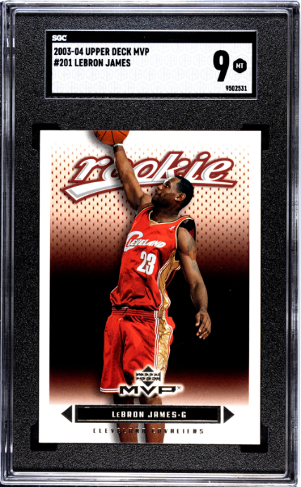 2003 UPPER DECK MVP LEBRON JAMES 201 MINT RC SGC 9 CLEVELAND CAVALIERS
