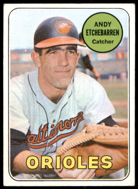 1969 TOPPS ANDY ETCHEBARREN 634 EXMT BASEBALL BALTIMORE ORIOLES