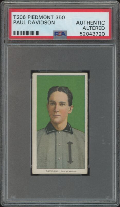 1909 T206 PAUL DAVIDSON VG-EX PIEDMONT 350 EYE APPEAL PSA A INDIANAPOLIS INDIANS