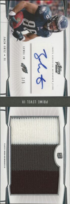 2013 TOPPS PRIME ZACH ERTZ PIV-ZE MINT AUTOGRAPHED RELICS LEVEL 4 1/5 EAGLES