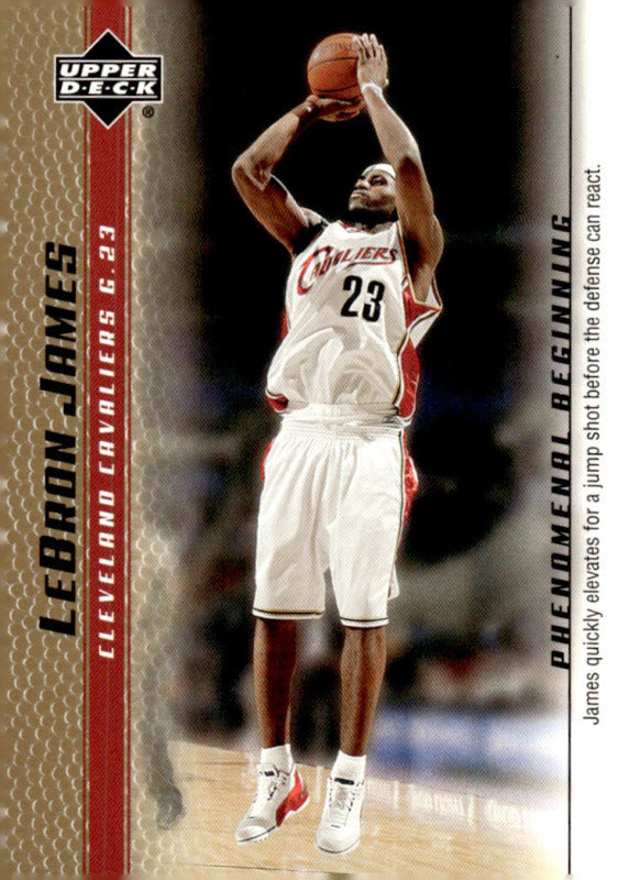 2003 UPPER DECK LEBRON JAMES PHENOMENAL BEGINNING LEBRON JAMES 3 GOLD CAVALIERS