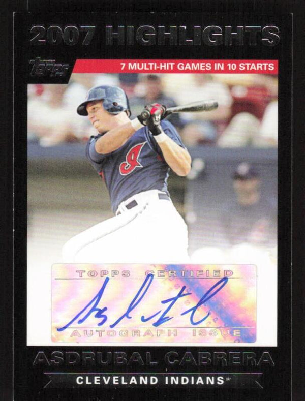 2008 TOPPS UPDATE ASDRUBAL CABRERA HA-AC NRMT HIGHLIGHT AUTOGRAPH INDIANS