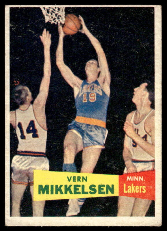 1957 TOPPS VERN MIKKELSEN 28 VG HOF RC BASKETBALL MINNEAPOLIS LAKERS