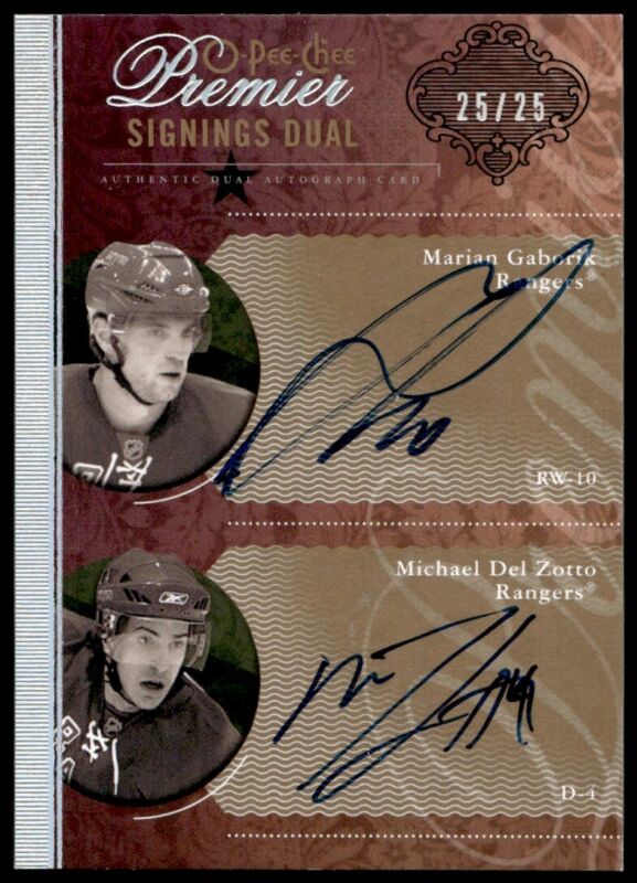 2009 O-PEE-CHEE PREMIER MARIAN GABORIK 76 DUAL SIGNING DEL ZOTTO AUTOGRAPH 25/25