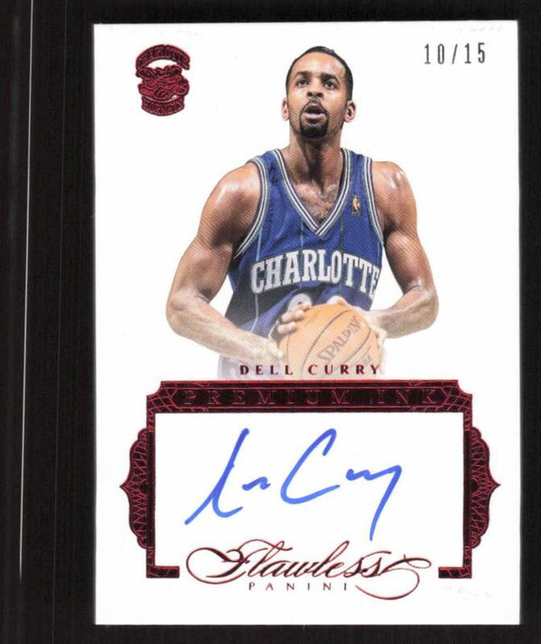 2015 PANINI FLAWLESS DELL CURRY PI-DY PREMIUM INK RUBY AUTOGRAPH 10/15 HORNETS