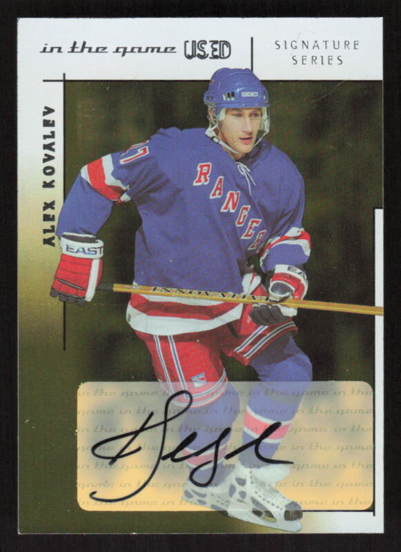 2003 IN THE GAME USED SIGNATURE SERIES ALEX KOVALEV A-AK GOLD AUTOGRAPH RANGERS