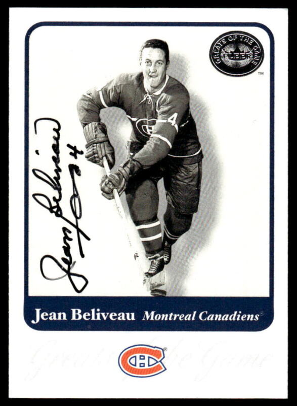 2001 FLEER GREATS OF THE GAME JEAN BELIVEAU 3 AUTOGRAPH HOF MONTREAL CANADIENS