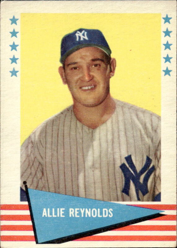 1961 FLEER BASEBALL GREATS ALLIE REYNOLDS 69 VG-EX BASEBALL NEW YORK YANKEES