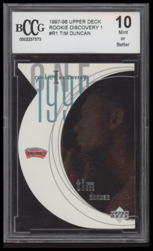 1997 UPPER DECK TIM DUNCAN R1 ROOKIE DISCOVERY I DIE CUT RC BCCG 10 SPURS