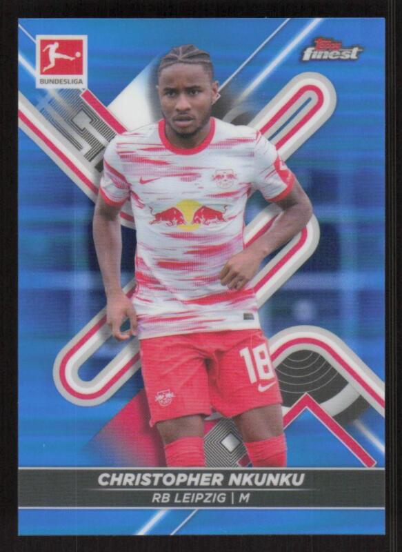 2021 FINEST BUNDESLIGA CHRISTOPHER NKUNKU 99 BLUE REFRACTOR 12/150 RB LEIPZIG