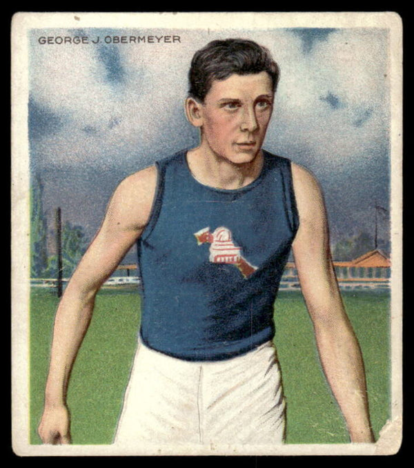 1910 T218 GEORGE OBERMEYER VG HASSAN TRACK FIELD NATIONAL ATHLETIC CLUB BROOKLYN