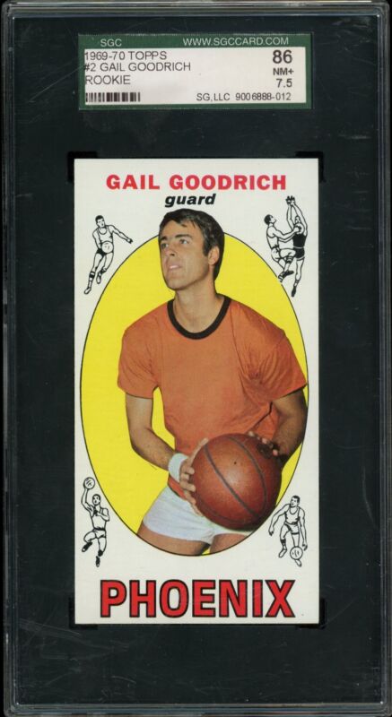 1969 TOPPS GAIL GOODRICH 2 NRMT+ HOF RC SGC 7.5 BASKETBALL PHOENIX SUNS