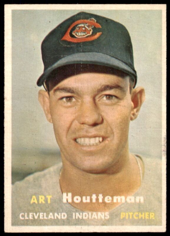 1957 TOPPS ART HOUTTEMAN 385 EX BASEBALL CLEVELAND INDIANS