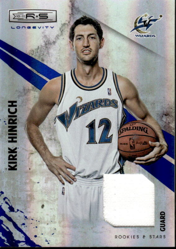 2010 PANINI ROOKIES STARS LONGEVITY KIRK HINRICH 49 LONGEVITY SWATCH /25 WIZARDS