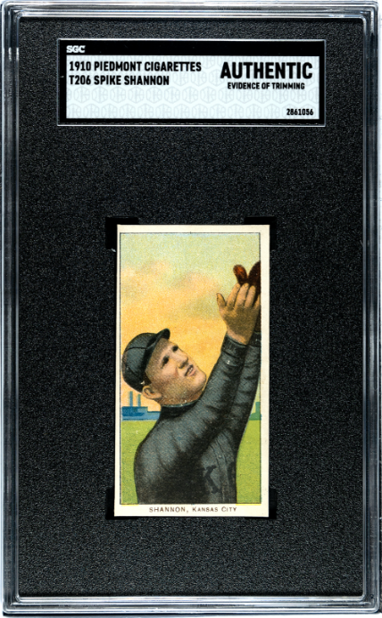 1909 T206 SPIKE SHANNON NNO VG PIEDMONT 350 SGC A BASEBALL KANSAS CITY BLUES