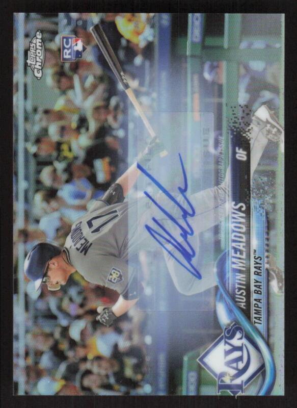2018 TOPPS CHROME UPDATE AUSTIN MEADOWS HMT54 AUTOGRAPH RC RAYS
