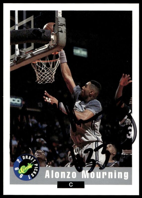1992 CLASSIC DRAFT ALONZO MOURNING 2 MT XRC PROMO AUTOGRAPH GEORGETOWN HOYAS