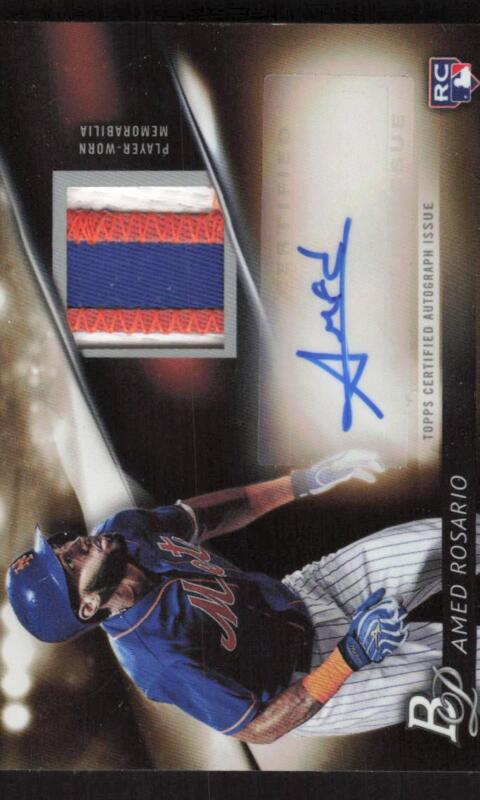 2018 BOWMAN PLATINUM AMED ROSARIO PRAP-AR RC AUTO PATCH ORANGE RPA 10/25 METS