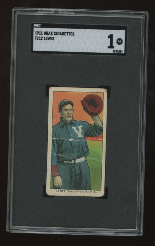 1909 T212 CARL LEWIS NNO POOR OBAK SGC 1 BASEBALL VANCOUVER BEAVERS