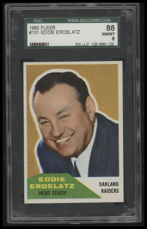 1960 FLEER EDDIE ERDELATZ 131 NRMT-MT SGC 8 FOOTBALL OAKLAND RAIDERS