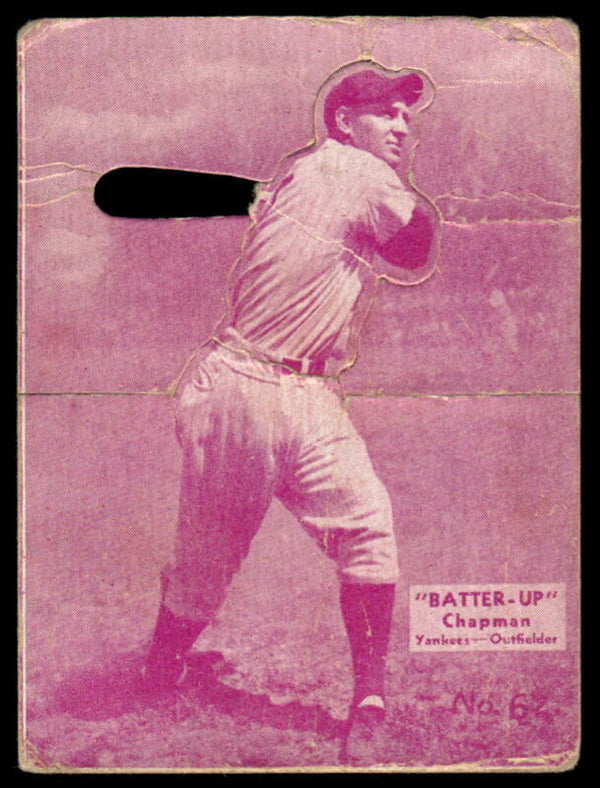 1934 BATTER-UP BEN CHAPMAN 62 POOR R318 RARE PINK BASEBALL NEW YORK YANKEES