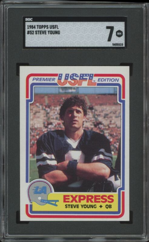 1984 TOPPS USFL STEVE YOUNG 52 NRMT XRC SGC 7 FOOTBALL LOS ANGELES EXPRESS
