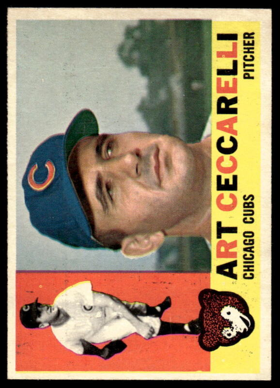 1960 TOPPS ART CECCARELLI 156 EXMT BASEBALL CHICAGO CUBS
