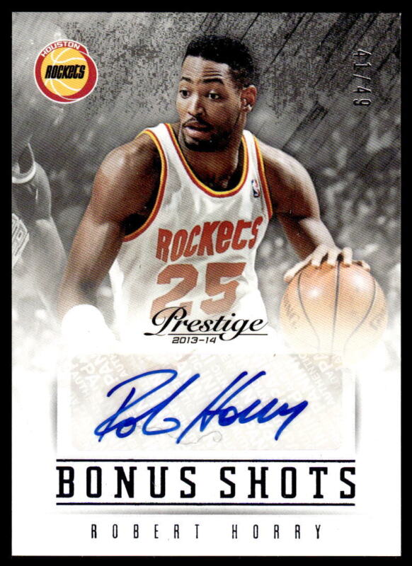 2013 PANINI PRESTIGE ROBERT HORRY 89 BONUS SHOTS AUTOGRAPHS BLUE 41/49 ROCKETS