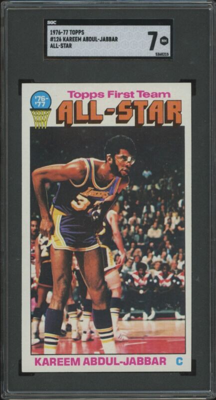 1976 TOPPS KAREEM ABDUL-JABBAR 126 NRMT ALL STAR SGC 7 LOS ANGELES LAKERS