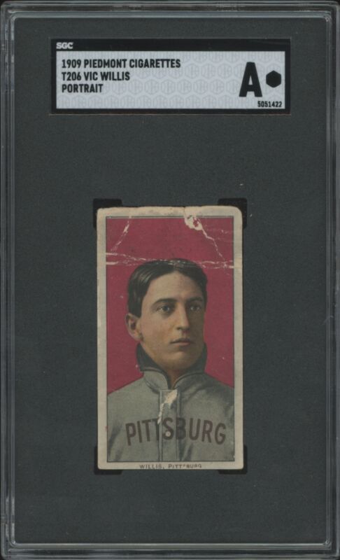 1909 T206 VIC WILLIS AUTHENTIC PORTRAIT HOF SGC A BASEBALL PITTSBURGH PIRATES