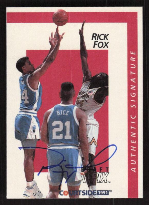1991 COURTSIDE RICK FOX 21 MINT RC AUTOGRAPH BASKETBALL NORTH CAROLINA TAR HEELS