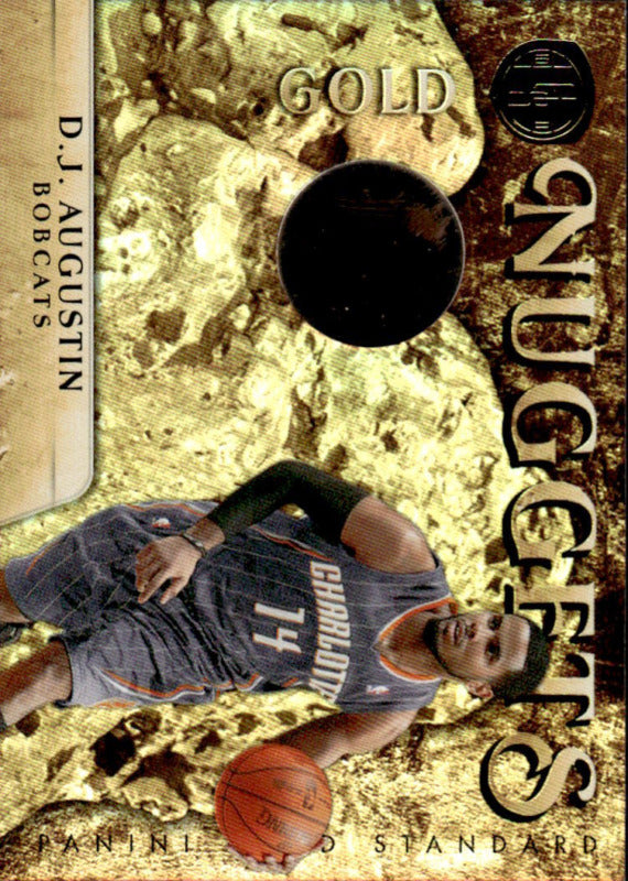 2010 PANINI GOLD STANDARD D.J. AUGUSTIN 22 NUGGETS MATERIAL 14KT 9/10 BOBCATS
