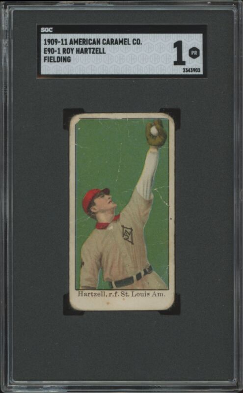 1909 E90-1 ROY HARTZELL POOR FIELDING AMERICAN CARAMEL SGC 1 ST. LOUIS BROWNS