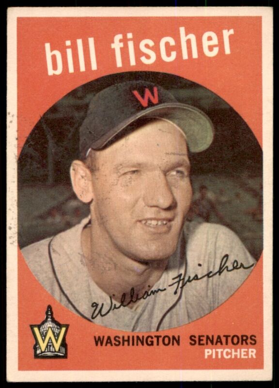 1959 TOPPS BILL FISCHER 230 VG-EX BASEBALL WASHINGTON SENATORS