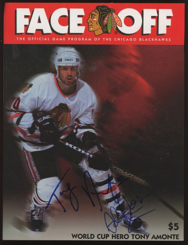 1996 FACE OFF MAGAZINE TONY AMONTE 1 NRMT AUTOGRAPH HOCKEY CHICAGO BLACKHAWKS